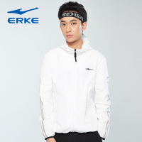 鸿星尔克(ERKE)休闲风衣茄克外套男士年春季简约侧边条纹男士防风夹克