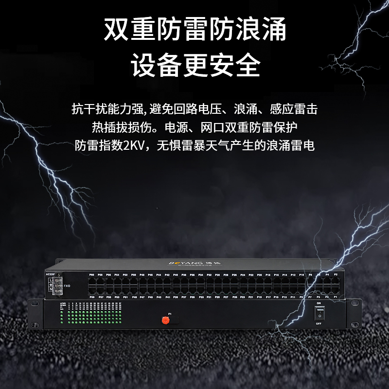 博扬(BOYANG)数字电话光端机 64路纯电话 RJ11接口 FC双纤机架式单电源 1对价 BY-64P