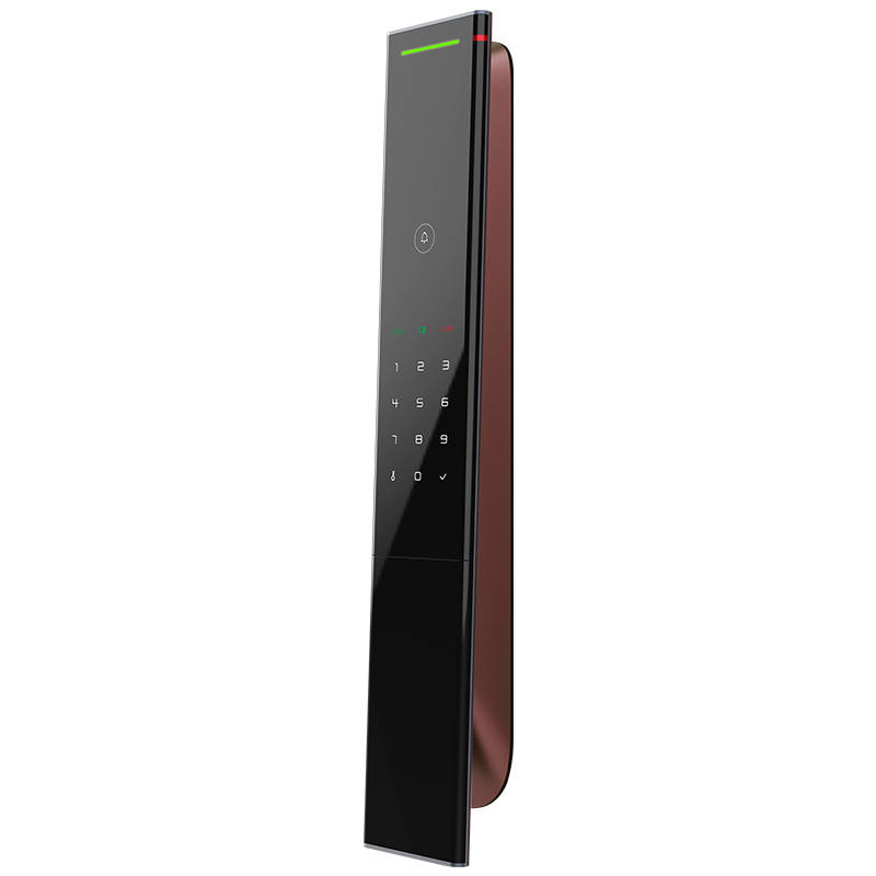 鼎山科技 (DINSTECH) L8 全自动智能门锁家用 大门密码锁入户门办公室电子锁 防盗门指纹锁 中国红