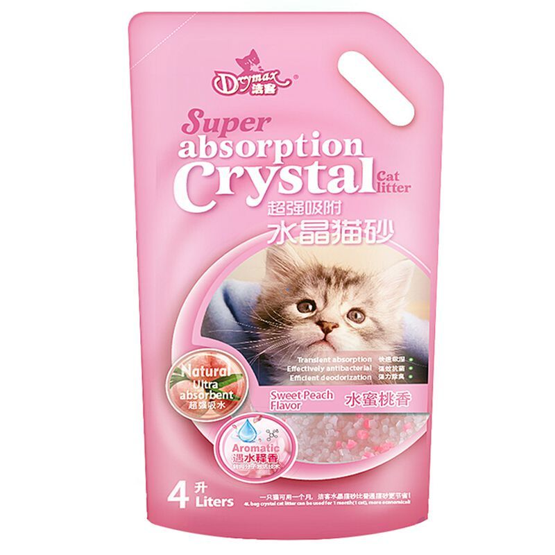 洁客(Drymax)水晶猫砂水蜜桃吸水除臭猫砂4L