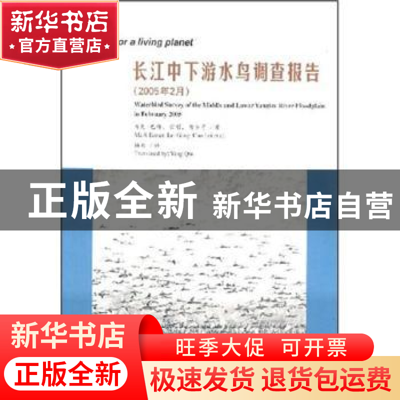 正版 长江中下游水鸟调查报告:【中英文本】:2005年2月:february 20
