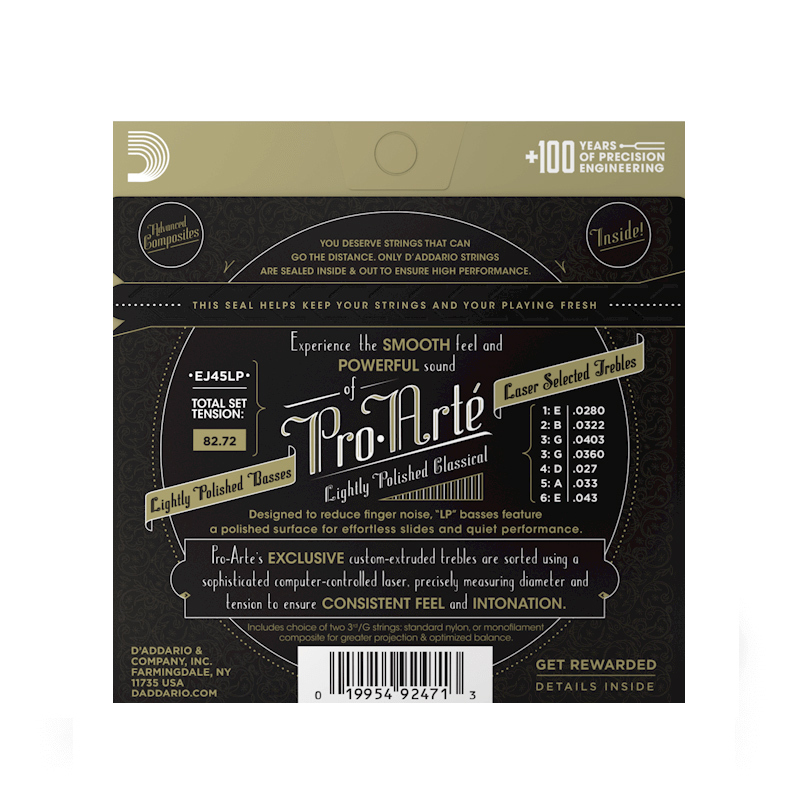 达达里奥(D’Addario) EJ45LP美国进口古典吉他琴弦 镀银铜丝缠绕复合弦芯套弦 标准张力