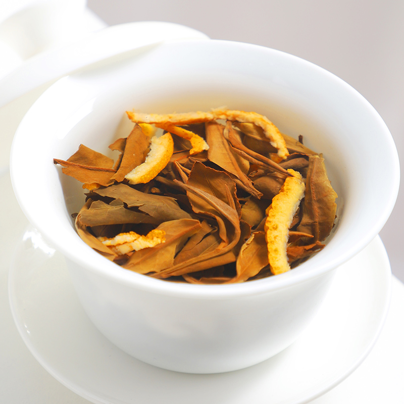 陈皮白茶福鼎白茶小方片新会老陈皮老白茶白牡丹小茶饼叶100片装高清大图