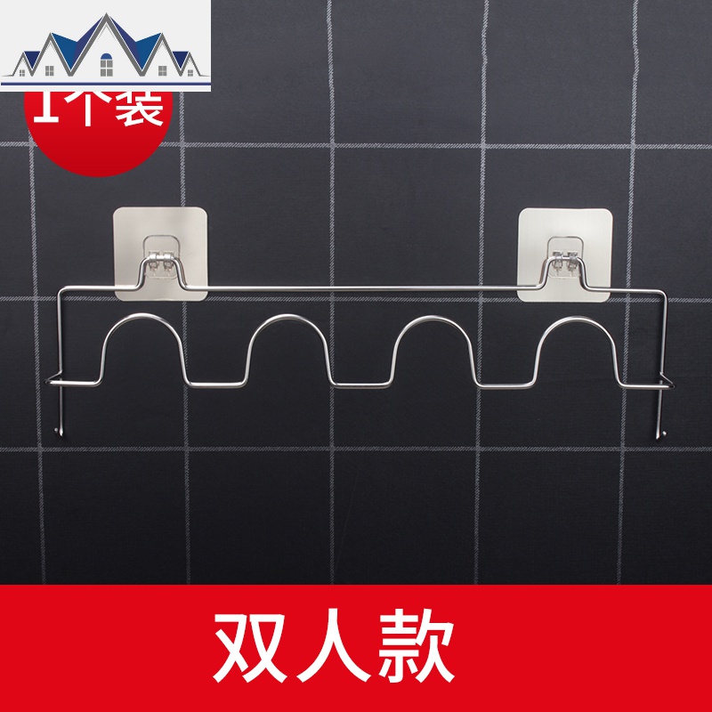 不锈钢拖鞋架壁挂免打孔厕所墙上沥水收纳卫生间浴室置物架子 三维工匠高清大图