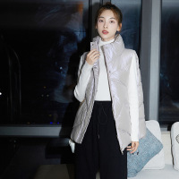 羽绒棉马甲女短款外穿秋冬季韩版修身无袖外套坎肩2023年新款马夹