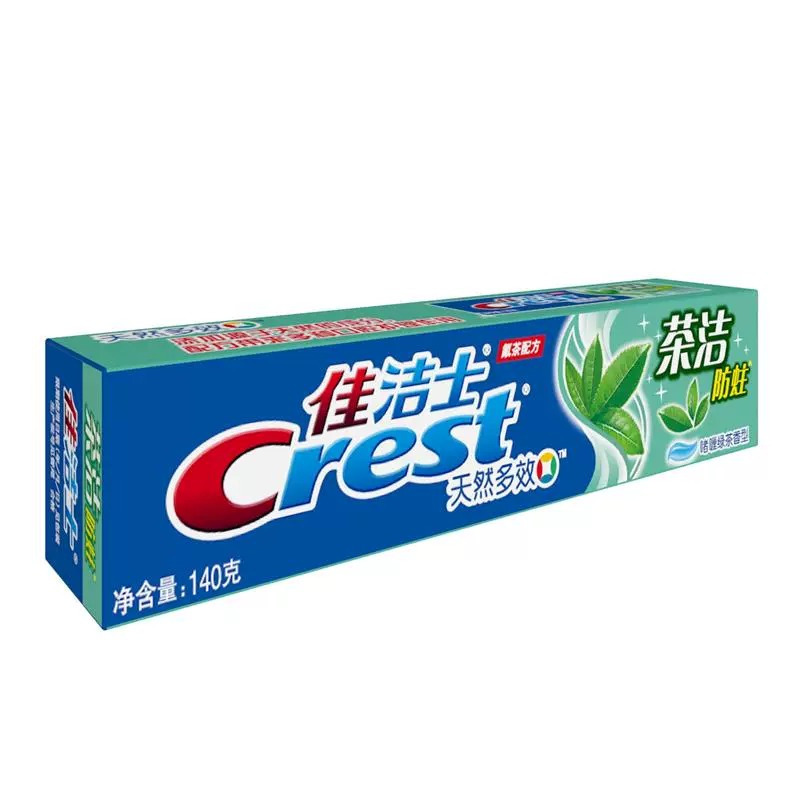佳洁士(Crest)茶洁防蛀天然多效牙膏140g*3支
