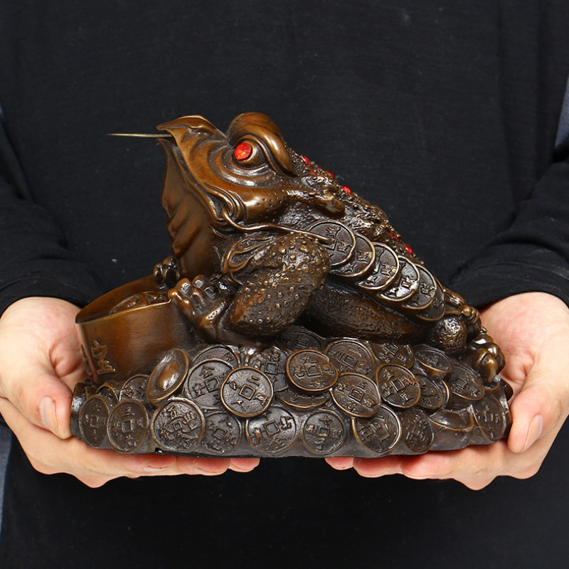 美帮汇铜金蟾摆件大号金蝉蟾蜍家居客厅装饰店铺收银开业礼品