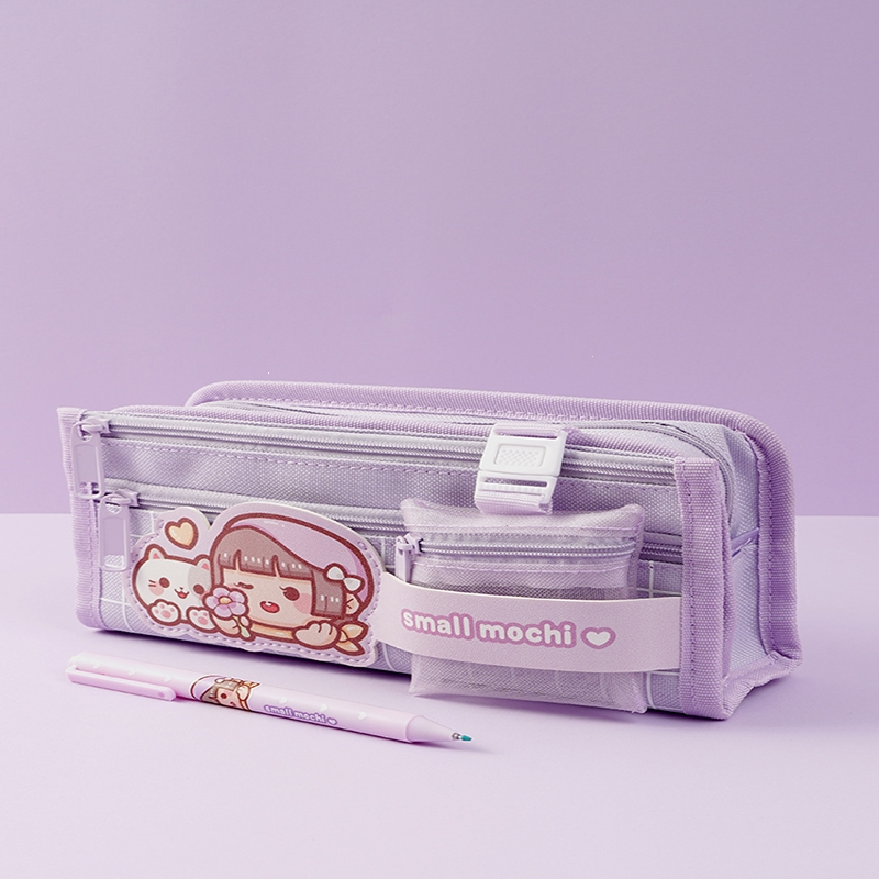 智扣笔袋大容量女孩笔袋流行文具盒ins日系女生小学生铅笔盒收纳袋高