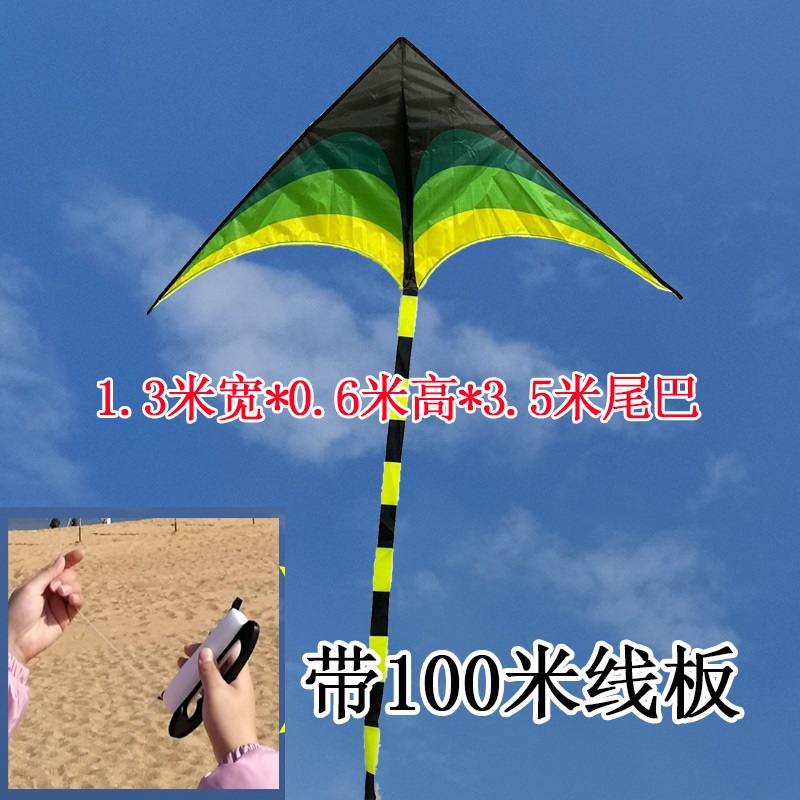 潍坊风筝2019新款大原风筝 大型成人微风易飞长尾风筝创意 三维工匠 1.3米小草原+100米线板高清大图