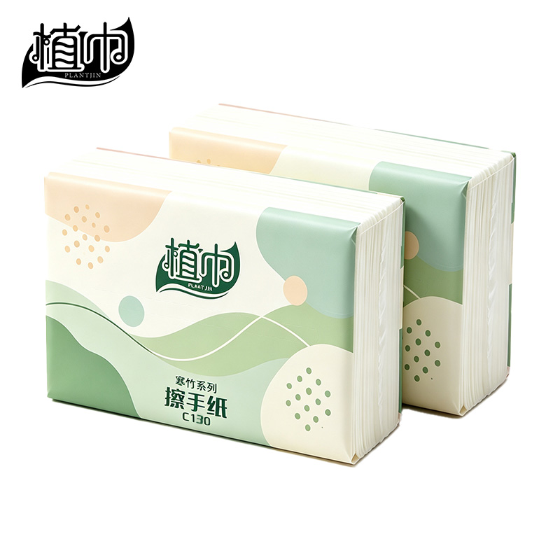 植巾 C130 寒竹系列 225*230mm 200抽/包 单层擦手纸 20包/箱 1箱高清大图