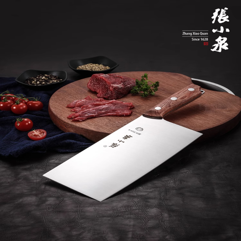 张小泉菜刀家用切片刀厨房专用不锈钢斩骨刀厨师切菜刀旗舰店8138高清大图