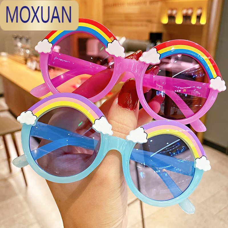 moxuan儿童太阳镜女童遮阳镜韩版可爱卡通彩虹宝宝眼镜男女童个性墨镜