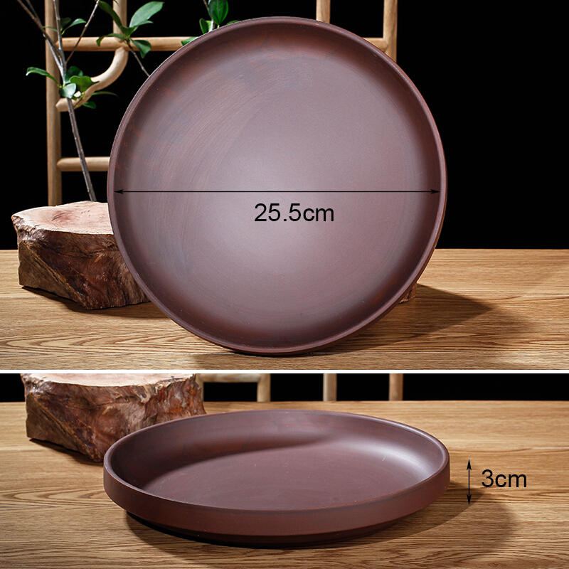 紫砂托盘接水盘垫盘底托陶瓷底盘移动托盘多肉植物绿植花盆托盘