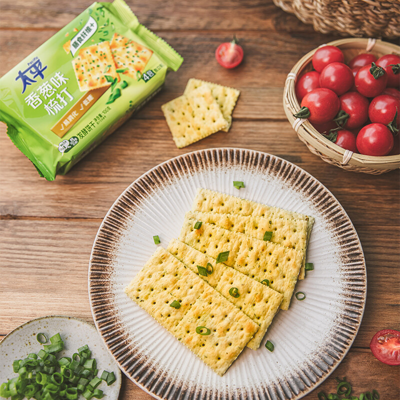 亿滋太平梳打饼干香葱口味100g袋饼干早餐零食