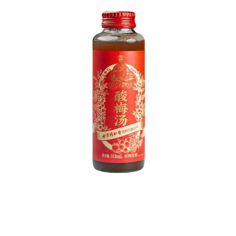 同仁堂 酸梅汤饮料318ml*6瓶 清凉解暑北京老字号酸梅汁饮料 单位:盒高清大图