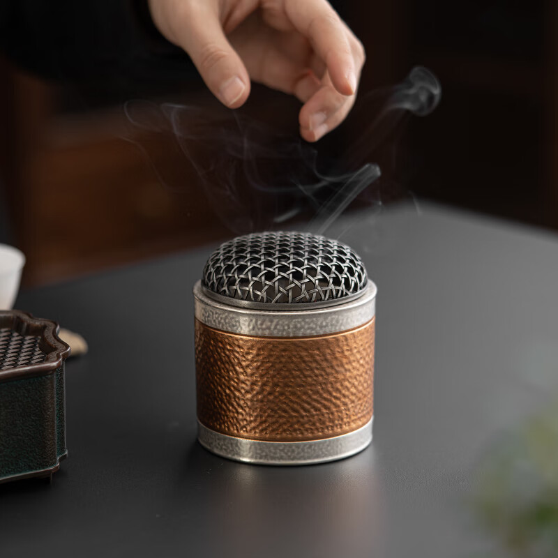 苏氏陶瓷/SUSHI CERAMICS JA20 铜包银鎏银香器静心香炉家用室内香薰炉茶具配件高清大图