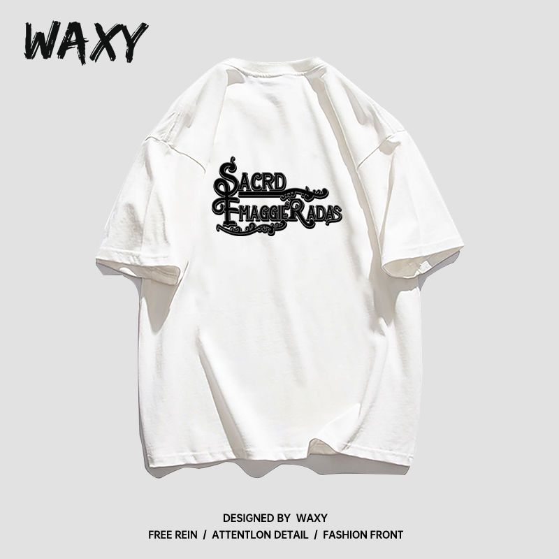 WAXY夏季新款纯棉短袖T恤女学生宽松复古休闲慵懒风韩版潮牌上衣