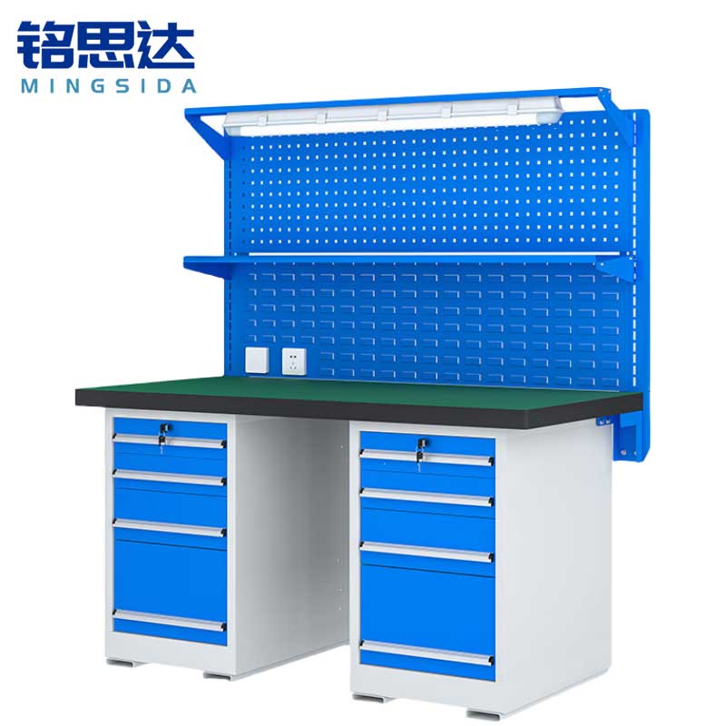 铭思达重型钳工操作台1.5米双四抽张高清大图