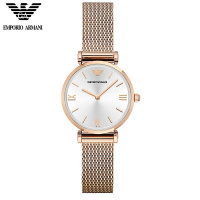 阿玛尼(EMPORIO ARMANI)AR11110 石英表 女 新款腕表防水石英表编织尼斯表带女士手表 全球联保2年