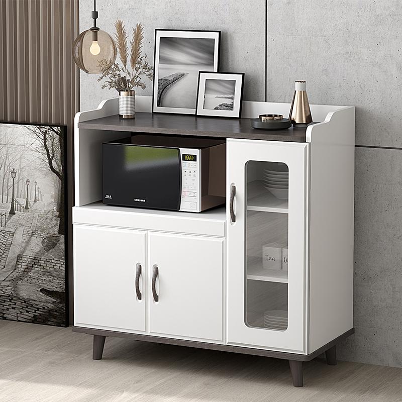 森美人简约现代餐边柜橱房储物柜子家用靠墙客厅碗柜北欧微波炉柜茶水柜高清大图