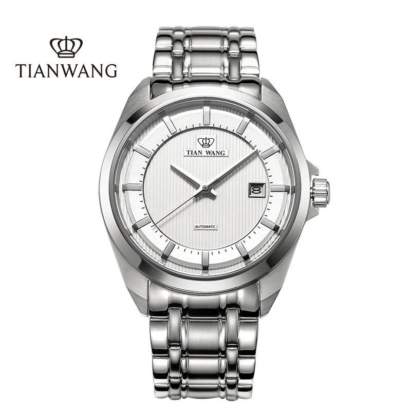 天王表(TIAN WANG)手表 机械男表山河系列商务休闲钢带男士手表GS5825