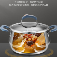 爱仕达 汤锅 304不锈钢20cm 炖汤/煲汤火锅小 厚底电磁炉燃气通用 GL1720B