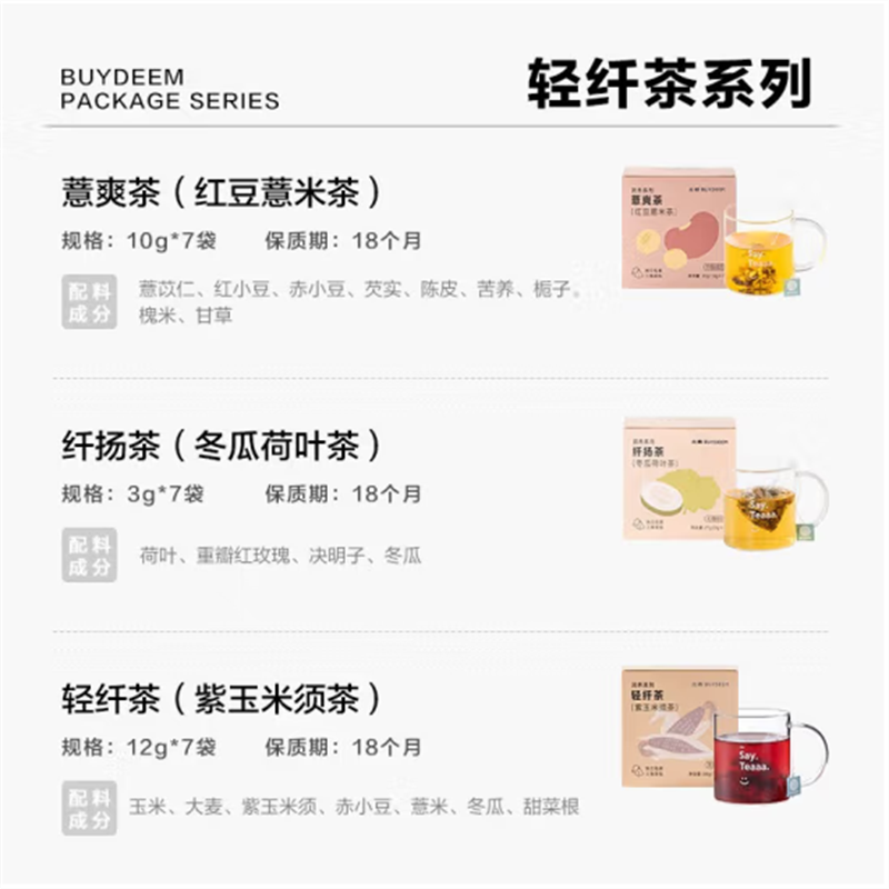 北 鼎 消暑冬瓜荷叶茶化湿红豆薏米茶紫玉米须轻纤茶茶包即饮茶便携 红豆薏米茶高清大图