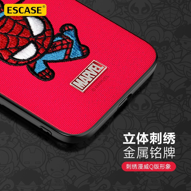 【漫威正版授权】ESCASE苹果12/Pro手机保护壳12mini创意刺绣软壳12Promax全包防摔个性复联蜘蛛侠雷神