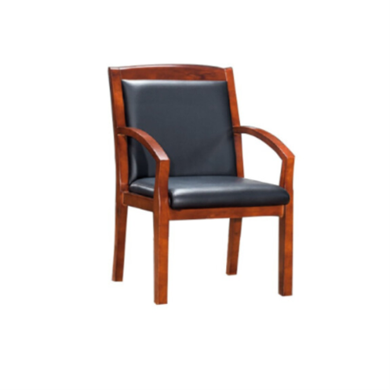 铜林办公椅910*540*500实木会议椅职员培训椅木质办公椅 大软包