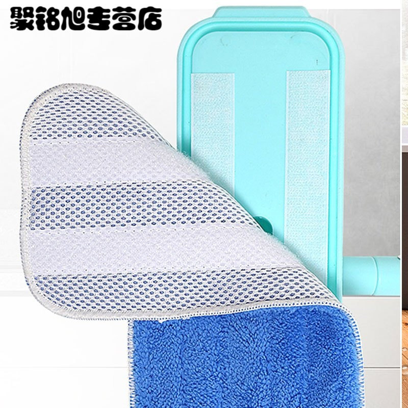 平板拖把家用旋转拖布拖把头吸水不毛木地板拖把瓷砖墩布蓝色布湿拖灰尘白色布干擦拖把及拖把时尚创意清洁用品