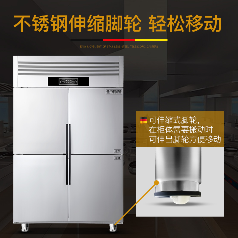 德玛仕(DEMASHI) 冰柜商用四六门展示柜 冷藏 立式冷冻保鲜柜 厨房冰箱冰柜 BCD-1300A全冷藏冰柜 工程款
