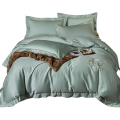 婵思 TJ0KL02000438 60支长绒棉绣花 床上用品套件 200*230cm 果绿色