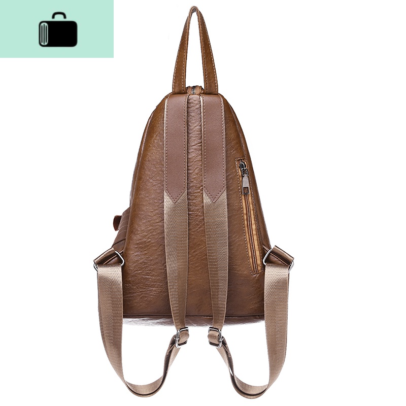 包包女2019新款网红女士双肩包女韩版大容量旅行软皮背包休闲书包NEWLAKE高清大图