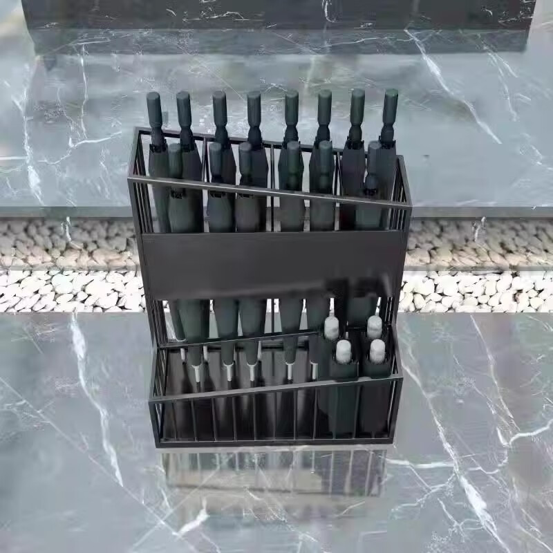 苏识 SS-YSSNJ07雨伞收纳架48×27×60cm 黑色 大号 无LOGO 可放伞30把