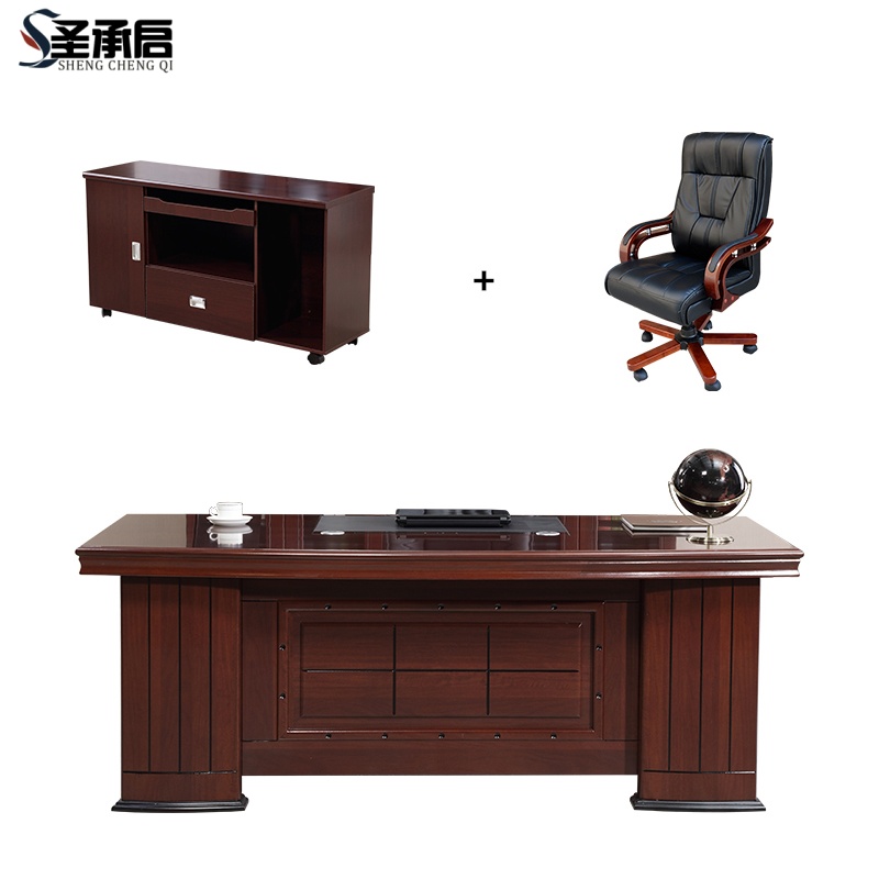 圣承启 实木办公桌 1.8m带椅张
