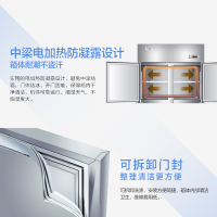 Haier/海尔SL-1020C2D2 大容量立式四门双温冷冻冷藏厨房冰柜商用大冰箱201不锈钢防凝露酒店设备