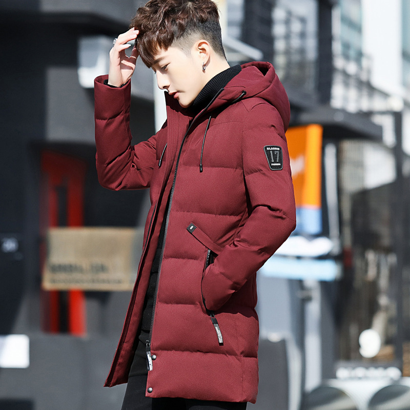 冬季青少年棉衣潮流帅气中长款高中初中学生羽绒棉服男生棉袄外套棉衣