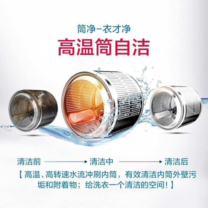 统帅(Leader)海尔出品 10公斤 大容量 变频滚筒洗衣机 巴氏杀菌洗 高温筒自洁 1级能效 @G1012B36W高清大图