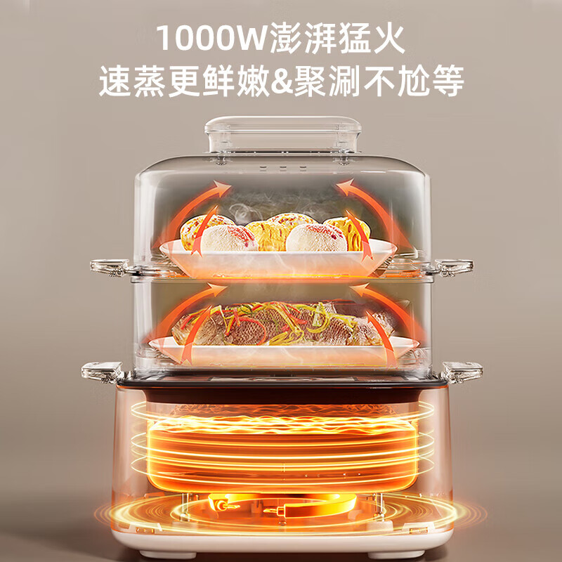 小熊(Bear)电蒸锅多功能电煮锅大容量全自动可定时不锈钢高清大图