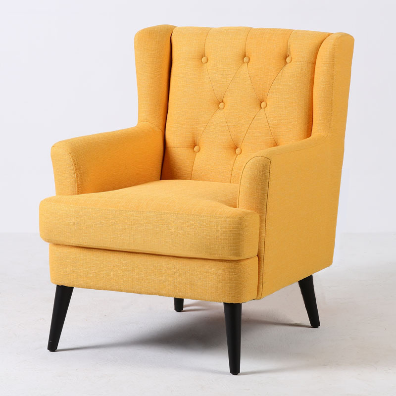 北欧单人沙发老虎椅简约现代阳台卧室客厅小型美式休闲布艺沙发椅