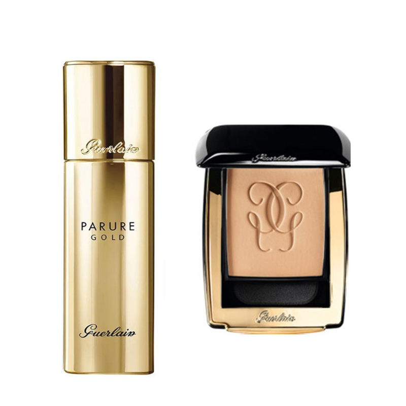 国内专柜正品guerlain娇兰金钻修颜粉底液30ml01白色金钻修颜粉饼定妆