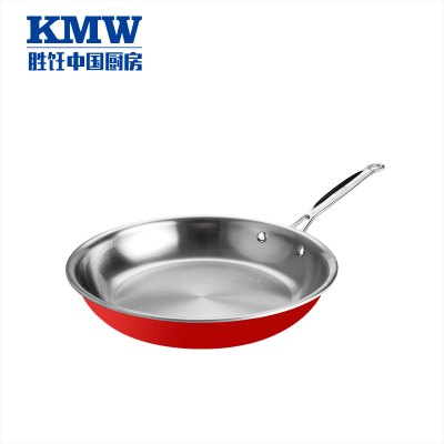 KMW绿鼎煎锅(中国红)Gpotl32-12 德锅具品牌品质 304不锈钢煎锅平底锅 炫彩易清洁 少烟防焦糊 26cm
