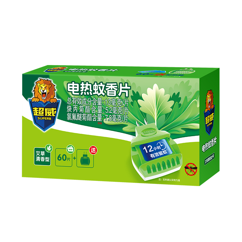 超威电蚊香片60片套装清香