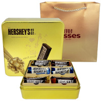 Hershey's好时巧克力排块铁盒礼盒装12颗/18颗结婚喜糖七夕情人节 黄色 12颗装礼盒（含礼袋）