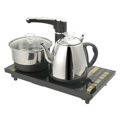 全自动上水电热烧水壶家用抽水泡茶具智能电磁茶炉烧茶具茶盘配件 黑色全自动