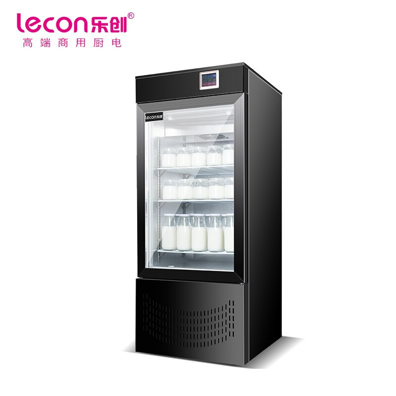 乐创(lecon)酸奶机商用发酵箱保鲜冷藏展示柜甜酸品水果捞立式全自动发酵柜100L液晶款(黑色+冷藏)118SNJ