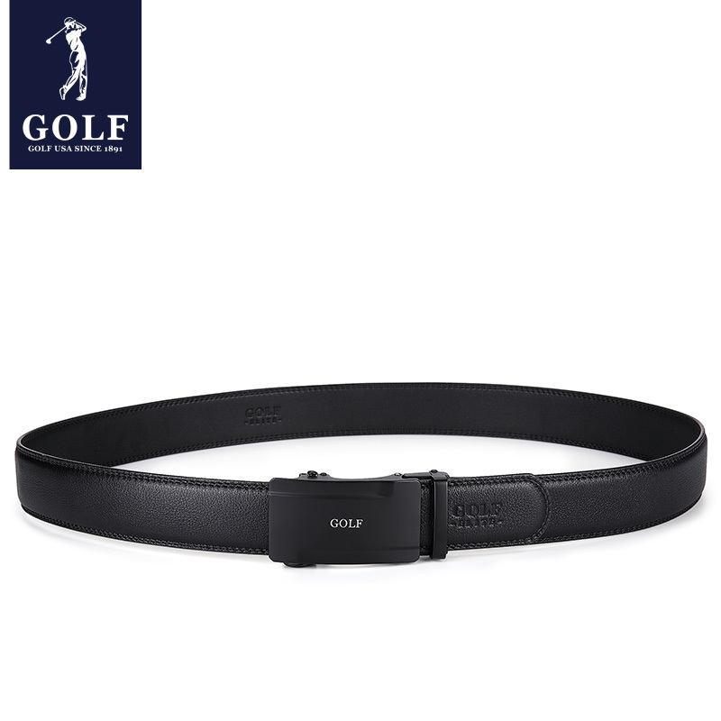 高尔夫GOLF男士自动扣皮带耐磨头层牛皮腰带商务休闲潮流时尚裤带男款