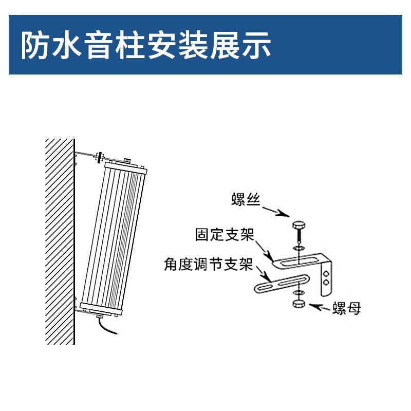 先科(SAST)防水音柱音箱 商铺公共广播音乐音响 室外壁挂 定压广播校园市店铺室外户外工程 120W防水音柱高清大图