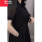 YIBUSHENG高质量中年妈妈连衣裙大码遮肉遮胯显瘦过膝小黑裙子2024季新款