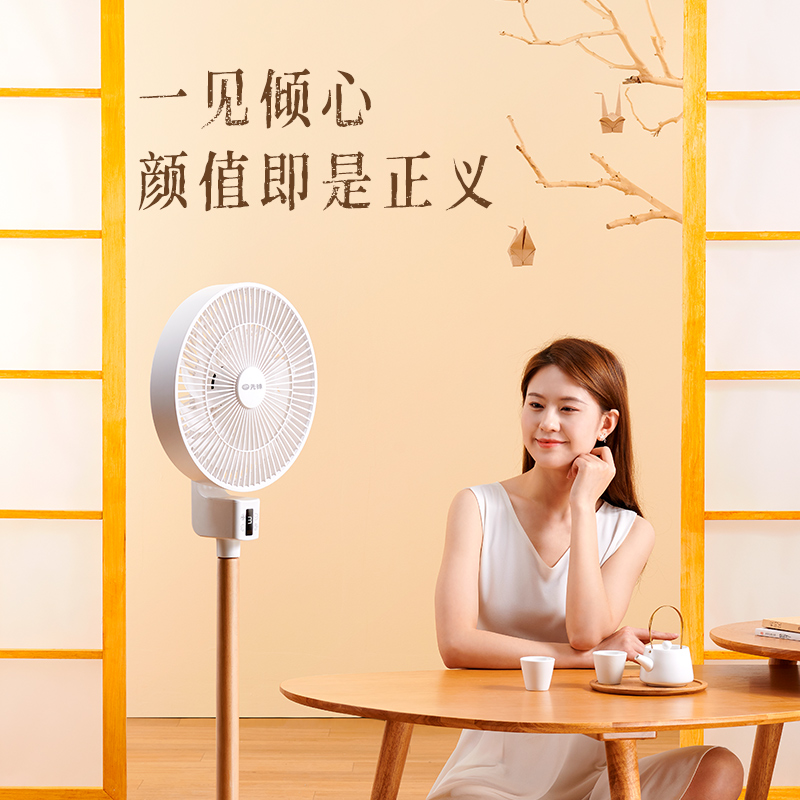 先锋空气循环扇直流变频节能家用立式遥控电风扇落地扇大风力 极简白高清大图